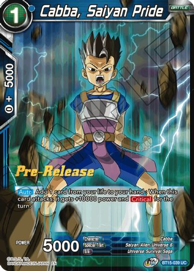 Cabba, Saiyan Pride (BT15-039) [Saiyan Showdown Prerelease Promos] | Event Horizon Hobbies CA