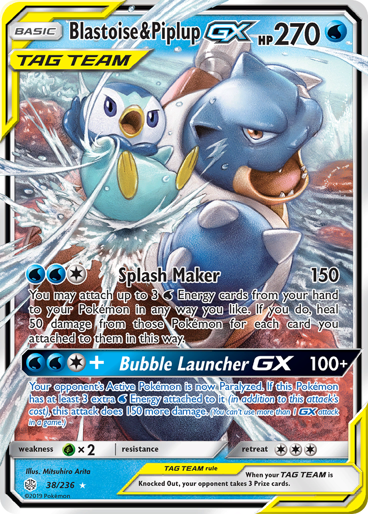 Blastoise & Piplup GX (38/236) [Sun & Moon: Cosmic Eclipse] | Event Horizon Hobbies CA