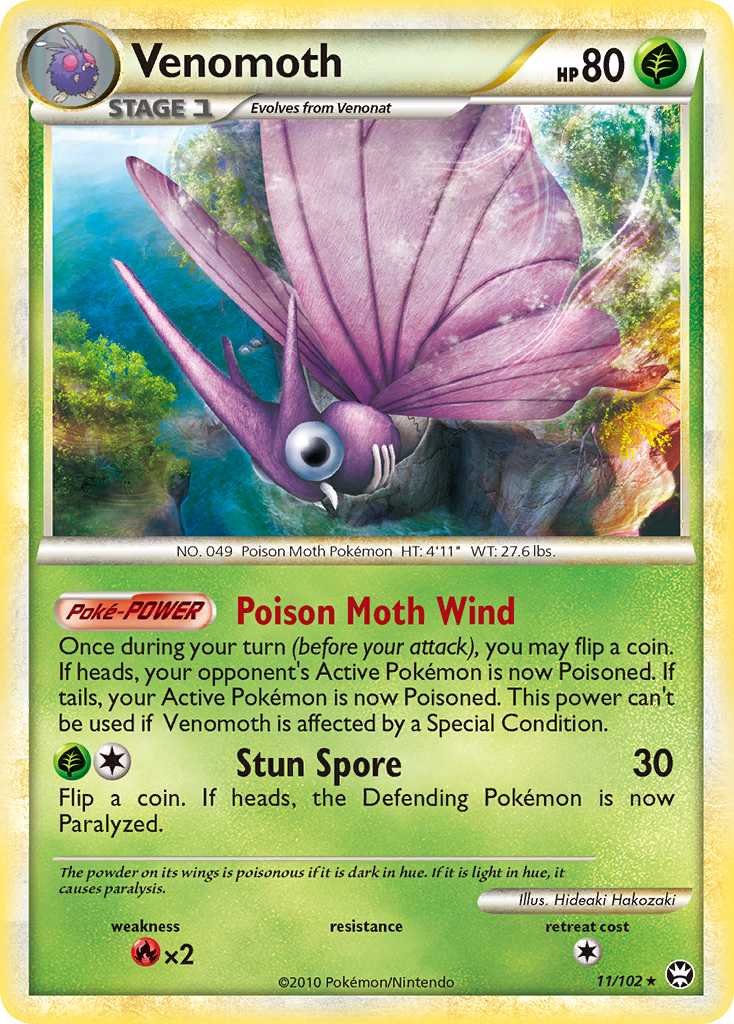 Venomoth (11/102) [HeartGold & SoulSilver: Triumphant] | Event Horizon Hobbies CA