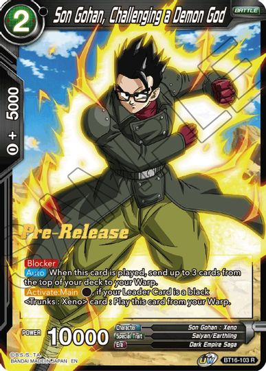 Son Gohan, Challenging a Demon God (BT16-103) [Realm of the Gods Prerelease Promos] | Event Horizon Hobbies CA