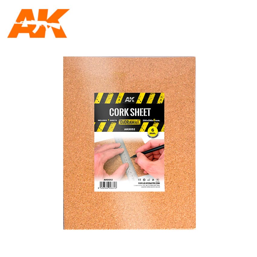 AK Interactive Cork Sheet 6mm Fine | Event Horizon Hobbies CA