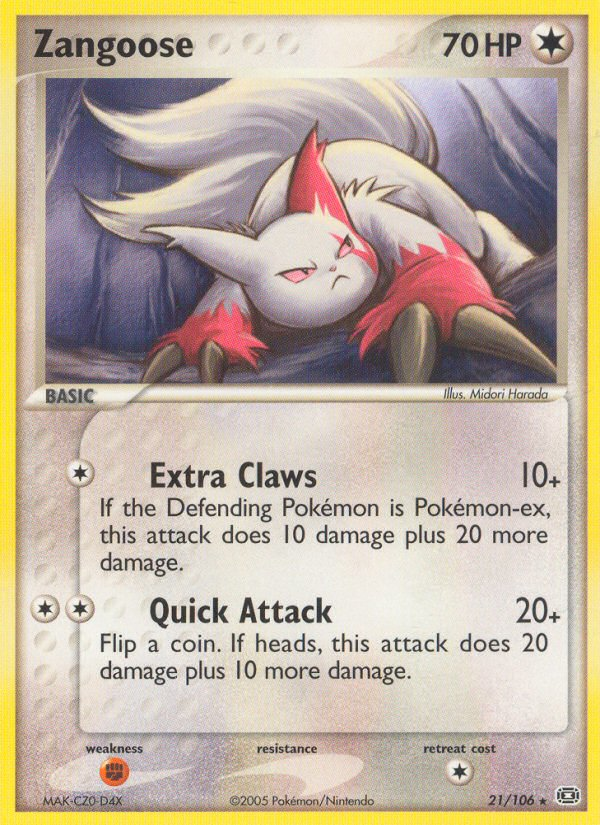 Zangoose (21/106) [EX: Emerald] | Event Horizon Hobbies CA