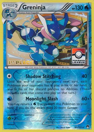 Greninja (40/122) (League Promo 1st Place) [XY: BREAKpoint] | Event Horizon Hobbies CA