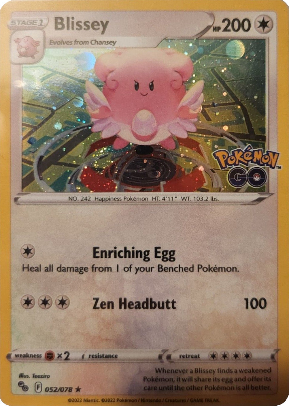 Blissey (052/078) (Cosmos Holo) [Pokémon GO] | Event Horizon Hobbies CA