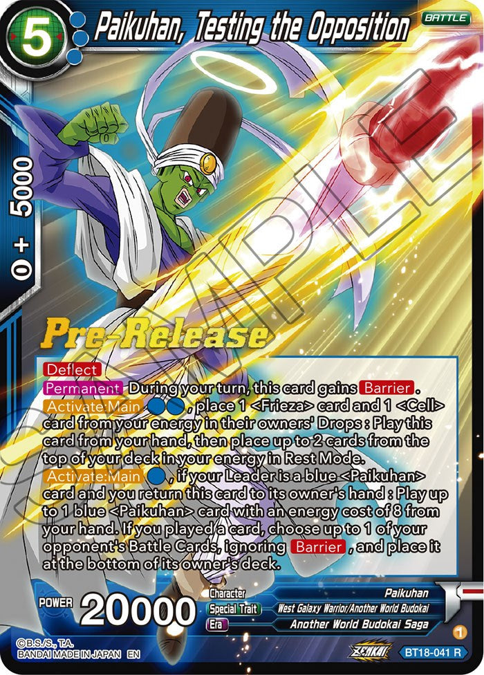 Paikuhan, Testing the Opposition (BT18-041) [Dawn of the Z-Legends Prerelease Promos] | Event Horizon Hobbies CA