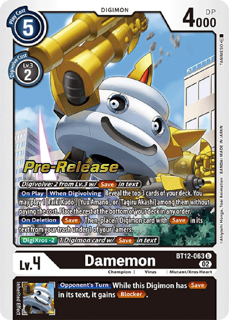 Damemon [BT12-063] [Across Time Pre-Release Cards] | Event Horizon Hobbies CA