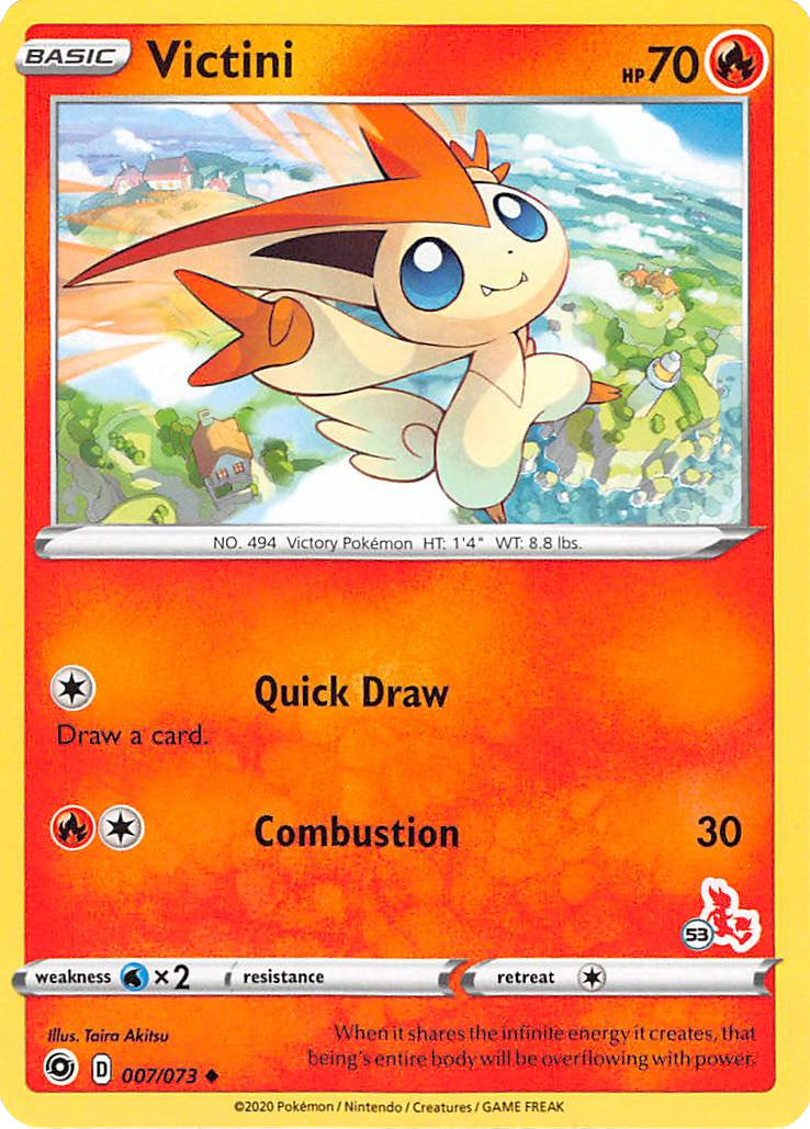 Victini (007/073) (Cinderace Stamp #53) [Battle Academy 2022] | Event Horizon Hobbies CA