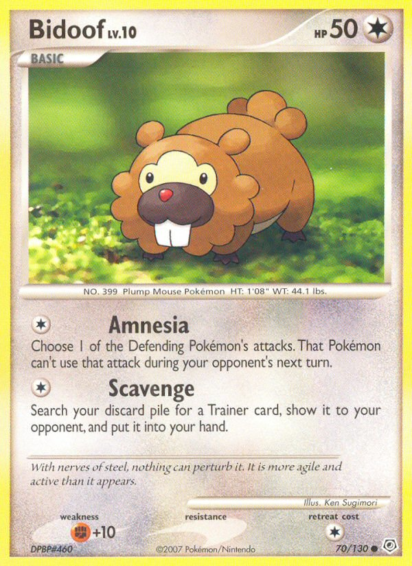 Bidoof (70/130) [Diamond & Pearl: Base Set] | Event Horizon Hobbies CA