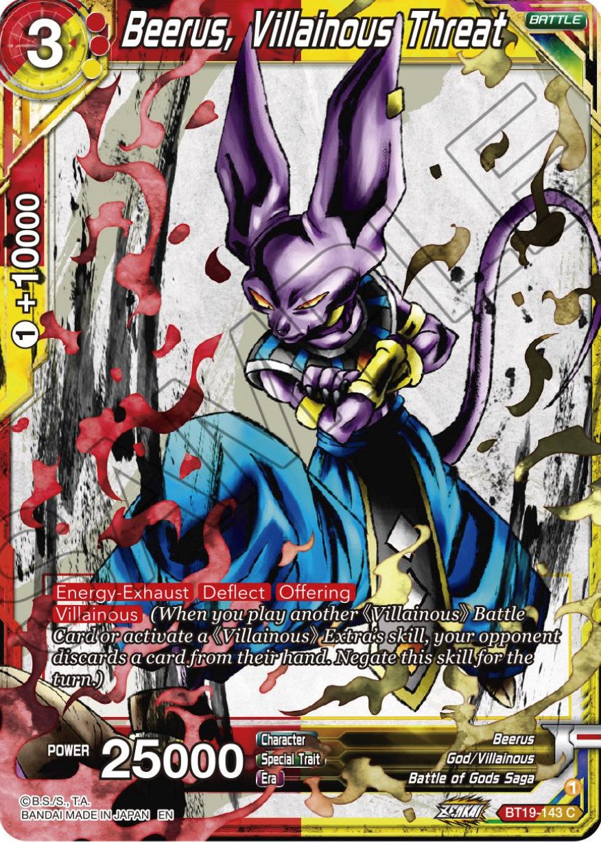 Beerus, Villainous Threat (BT19-143) [Fighter's Ambition] | Event Horizon Hobbies CA