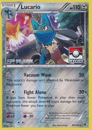 Lucario (63/124) (League Promo 2nd Place) [XY: Fates Collide] | Event Horizon Hobbies CA