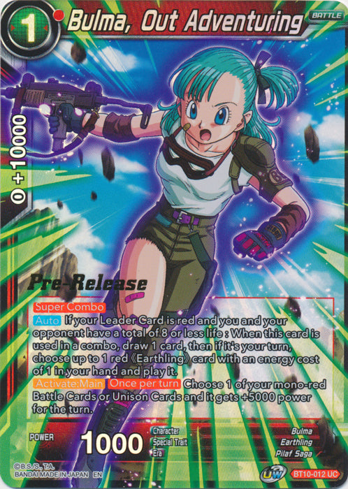 Bulma, Out Adventuring (BT10-012) [Rise of the Unison Warrior Prerelease Promos] | Event Horizon Hobbies CA