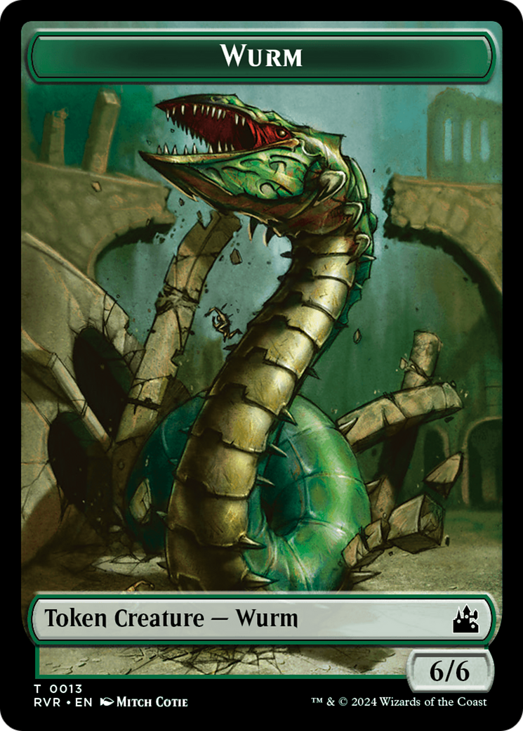 Elf Knight // Wurm Double-Sided Token [Ravnica Remastered Tokens] | Event Horizon Hobbies CA