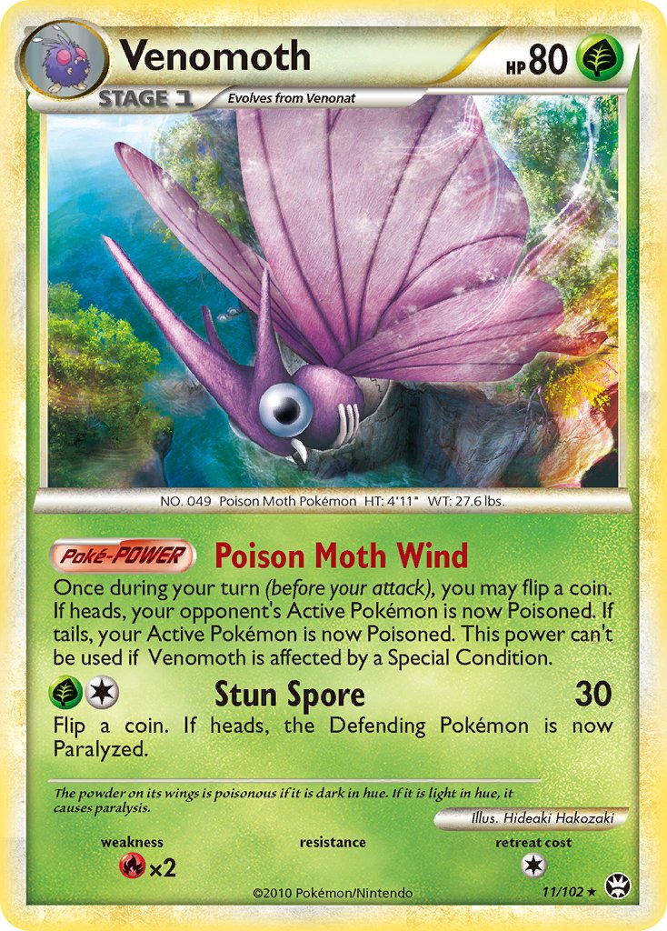 Venomoth (11/102) (Theme Deck Exclusive) [HeartGold & SoulSilver: Triumphant] | Event Horizon Hobbies CA