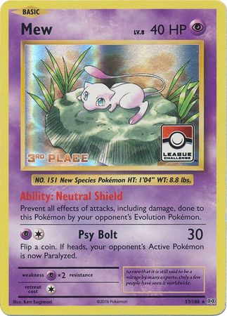 Mew (53/108) (League Promo 3rd Place) [XY: Evolutions] | Event Horizon Hobbies CA