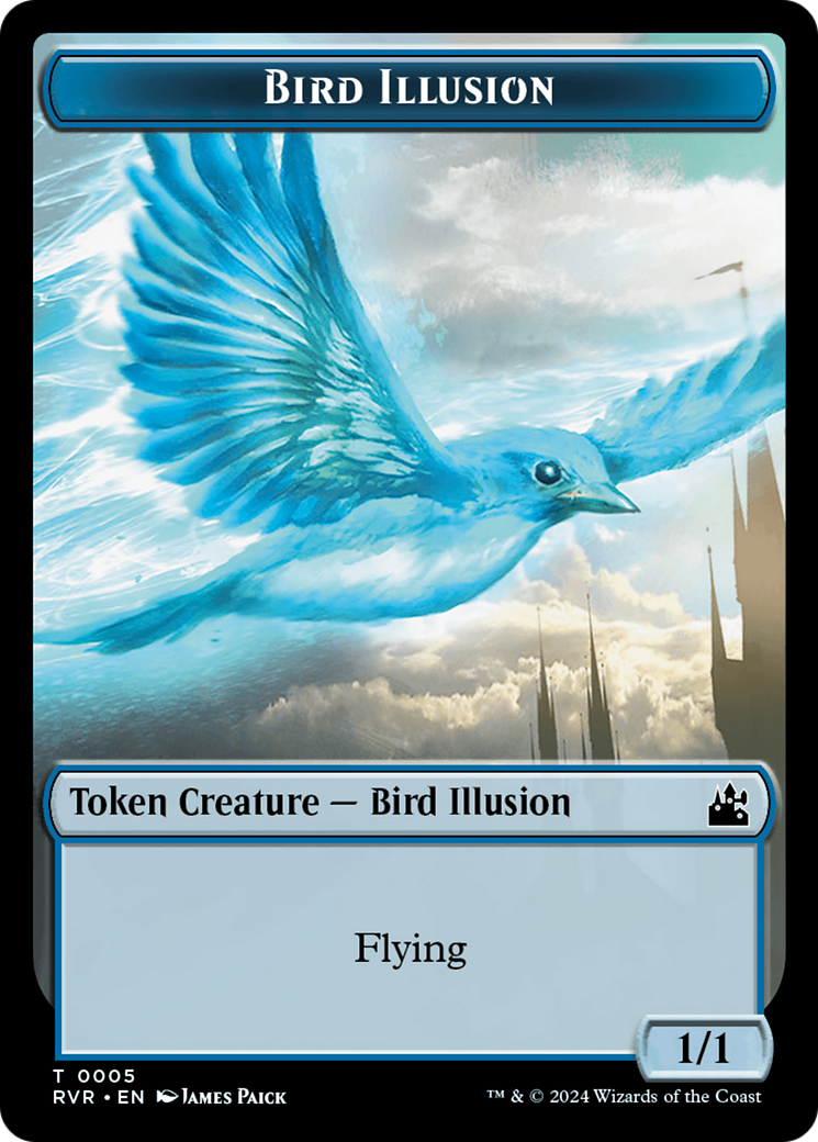 Elf Knight // Bird Illusion Double-Sided Token [Ravnica Remastered Tokens] | Event Horizon Hobbies CA