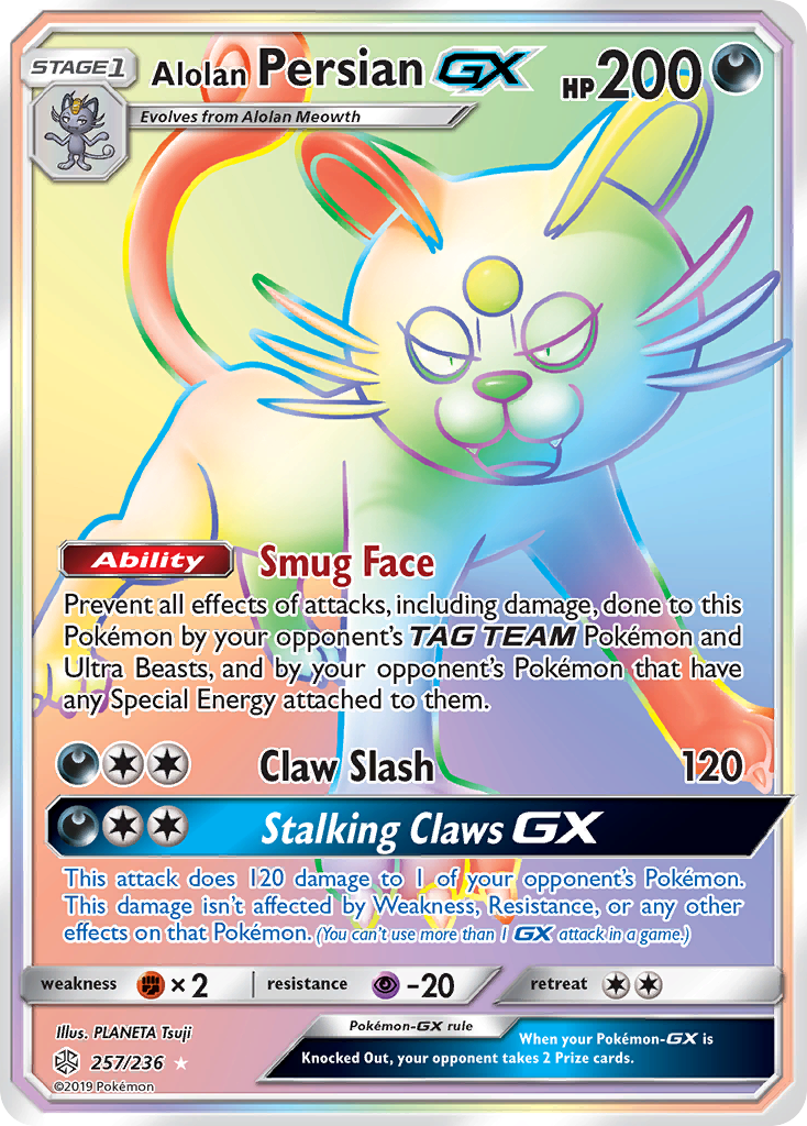 Alolan Persian GX (257/236) [Sun & Moon: Cosmic Eclipse] | Event Horizon Hobbies CA