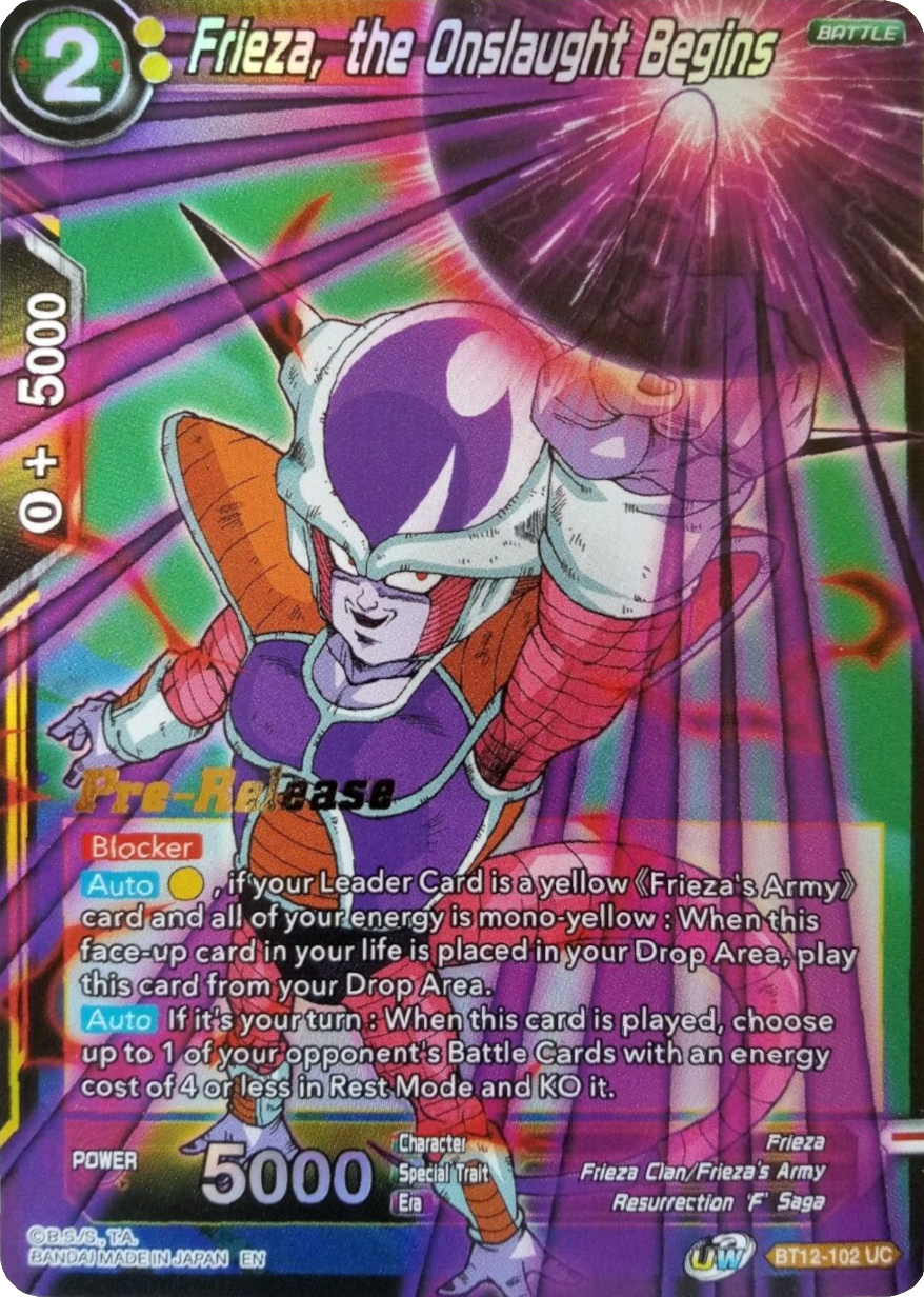 Frieza, the Onslaught Begins (BT12-102) [Vicious Rejuvenation Prerelease Promos] | Event Horizon Hobbies CA