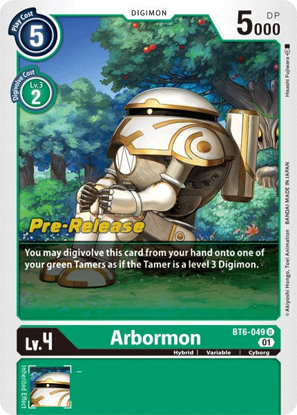 Arbormon [BT6-049] [Double Diamond Pre-Release Cards] | Event Horizon Hobbies CA