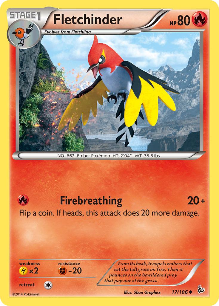 Fletchinder (17/106) [XY: Flashfire] | Event Horizon Hobbies CA