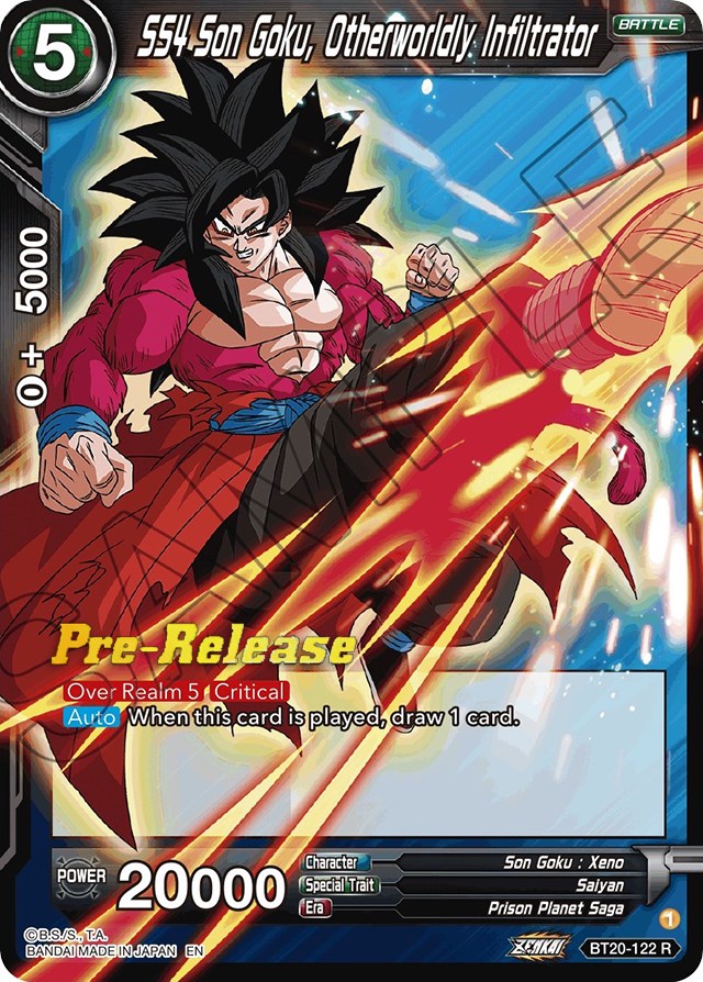 SS4 Son Goku, Otherworldly Infiltrator (BT20-122) [Power Absorbed Prerelease Promos] | Event Horizon Hobbies CA