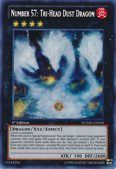 Number 57: Tri-Head Dust Dragon [NUMH-EN030] Secret Rare | Event Horizon Hobbies CA