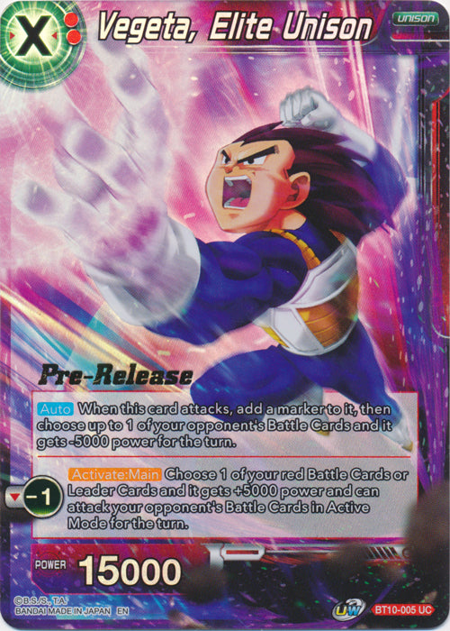 Vegeta, Elite Unison (BT10-005) [Rise of the Unison Warrior Prerelease Promos] | Event Horizon Hobbies CA