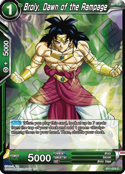 Broly, Dawn of the Rampage (Reprint) (BT1-076) [Battle Evolution Booster] | Event Horizon Hobbies CA