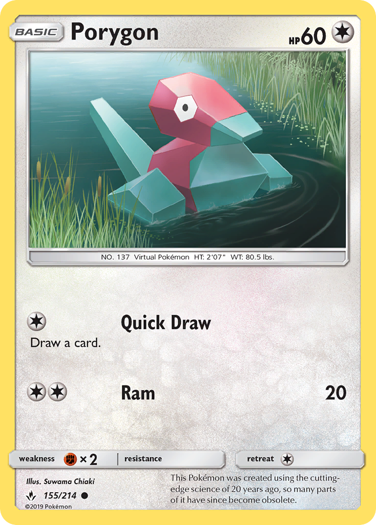 Porygon (155/214) [Sun & Moon: Unbroken Bonds] | Event Horizon Hobbies CA