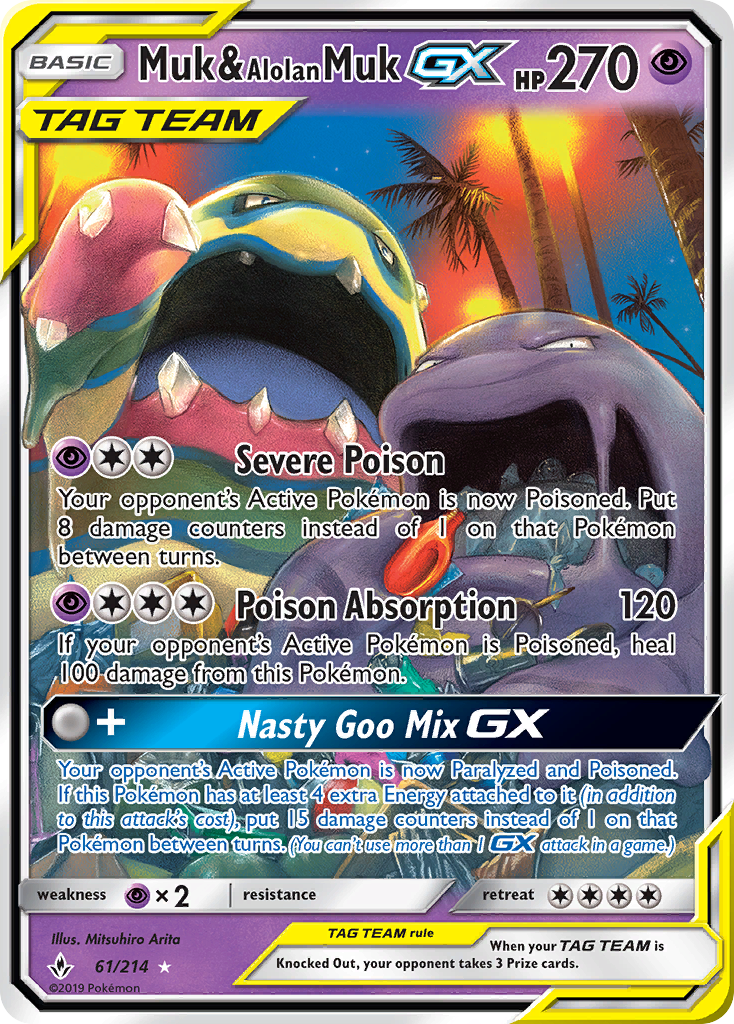 Muk & Alolan Muk GX (61/214) [Sun & Moon: Unbroken Bonds] | Event Horizon Hobbies CA