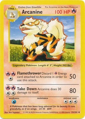 Arcanine (23/102) [Base Set Shadowless Unlimited] | Event Horizon Hobbies CA