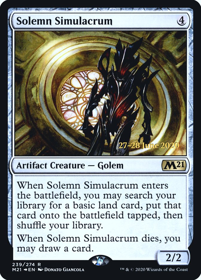 Solemn Simulacrum  [Core Set 2021 Prerelease Promos]