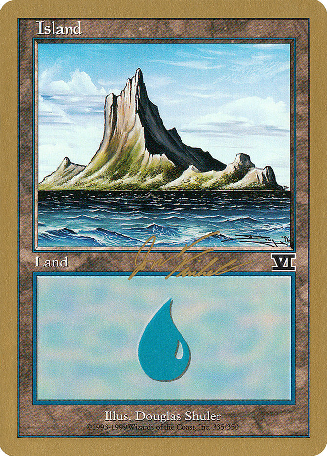 Island (jf335) (Jon Finkel) [World Championship Decks 2000] | Event Horizon Hobbies CA