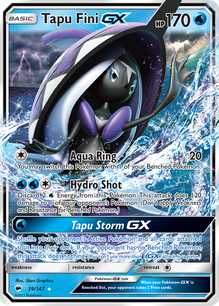 Tapu Fini GX (39/147) [Sun & Moon: Burning Shadows] | Event Horizon Hobbies CA