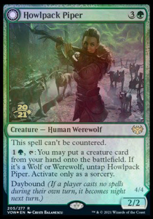 Howlpack Piper // Wildsong Howler [Innistrad: Crimson Vow Prerelease Promos] | Event Horizon Hobbies CA