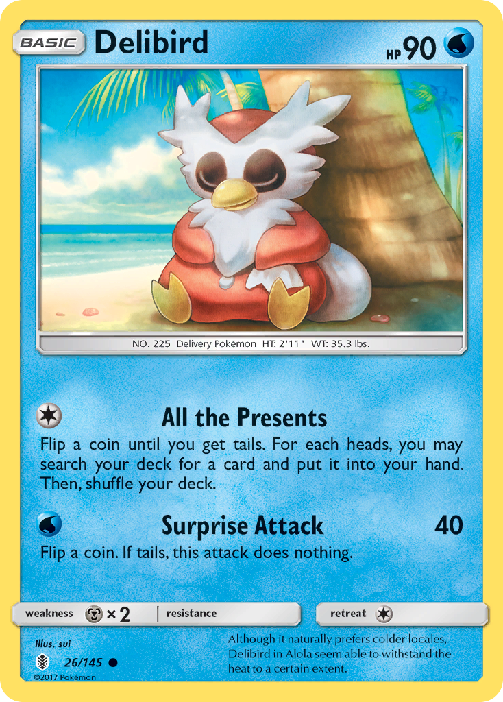 Delibird (26/145) [Sun & Moon: Guardians Rising] | Event Horizon Hobbies CA