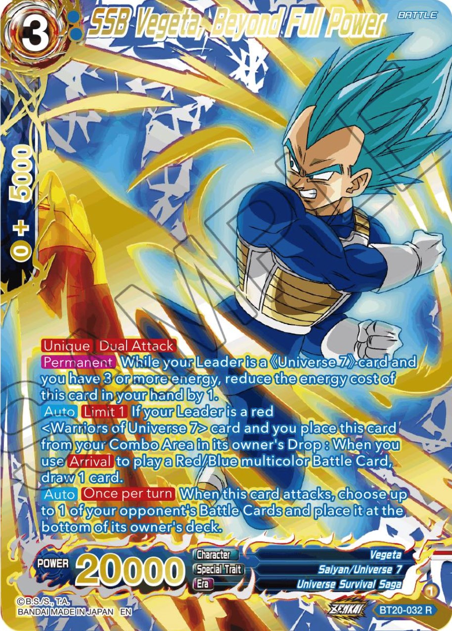 SSB Vegeta, Beyond Full Power (Gold-Stamped) (BT20-032) [Power Absorbed] | Event Horizon Hobbies CA