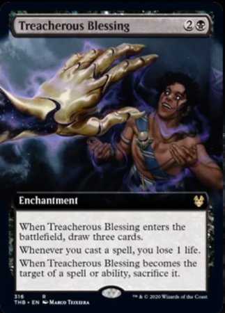 Treacherous Blessing (Extended Art) [Theros Beyond Death] | Event Horizon Hobbies CA