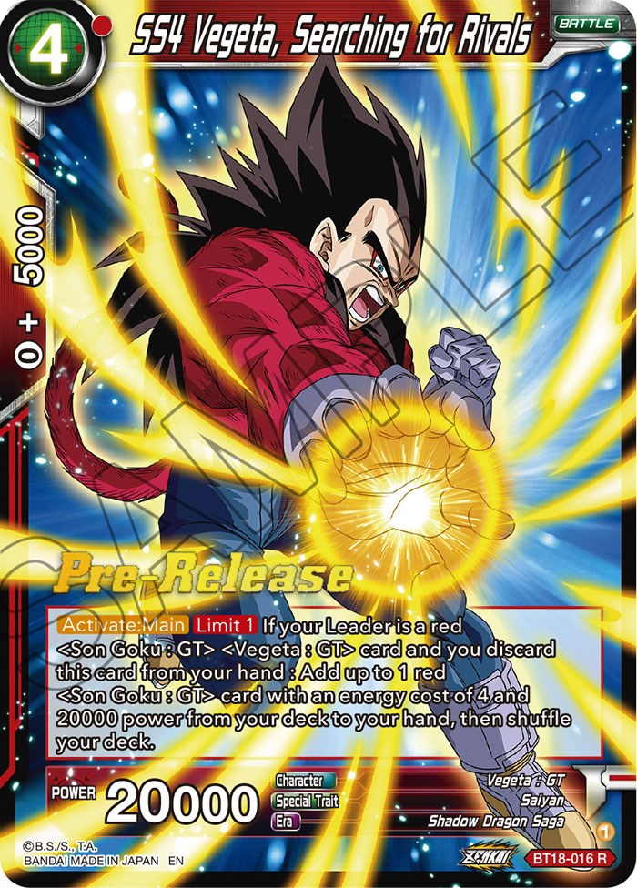 SS4 Vegeta, Searching for Rivals (BT18-016) [Dawn of the Z-Legends Prerelease Promos] | Event Horizon Hobbies CA