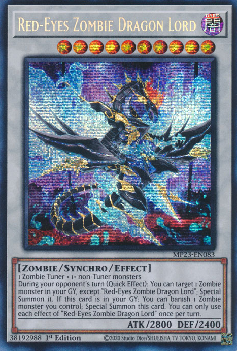 Red-Eyes Zombie Dragon Lord [MP23-EN083] Prismatic Secret Rare | Event Horizon Hobbies CA