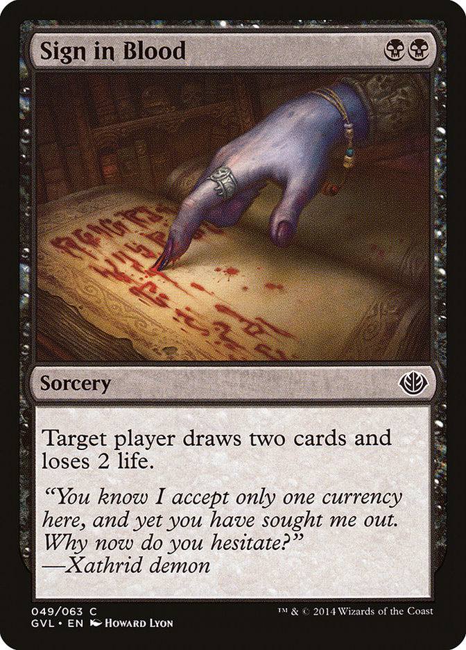 Sign in Blood (Garruk vs. Liliana) [Duel Decks Anthology] | Event Horizon Hobbies CA