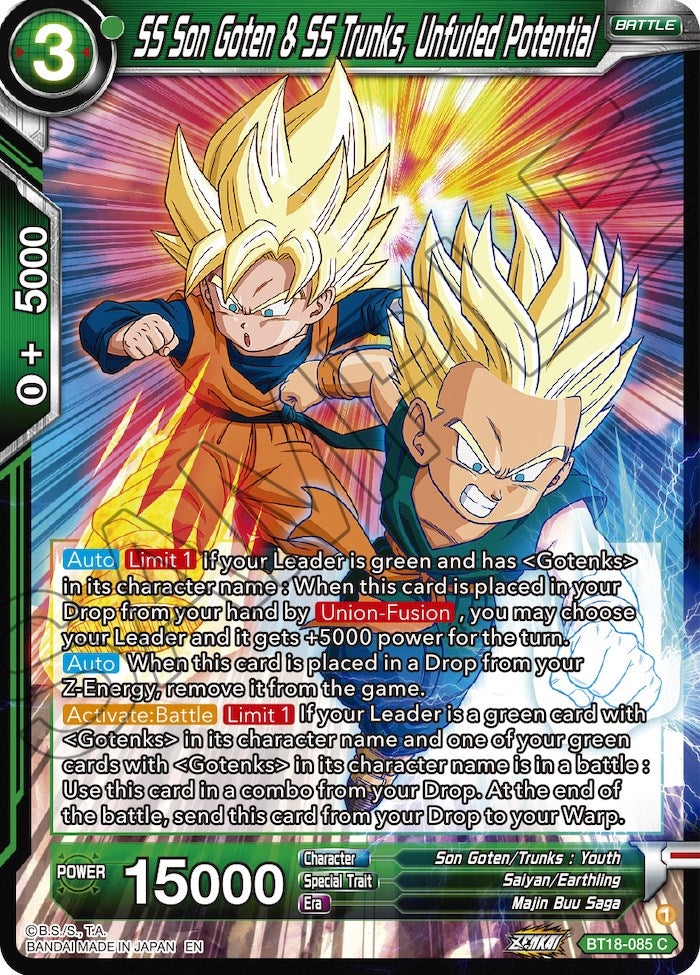 SS Son Goten & SS Trunks, Unfurled Potential (BT18-085) [Dawn of the Z-Legends] | Event Horizon Hobbies CA