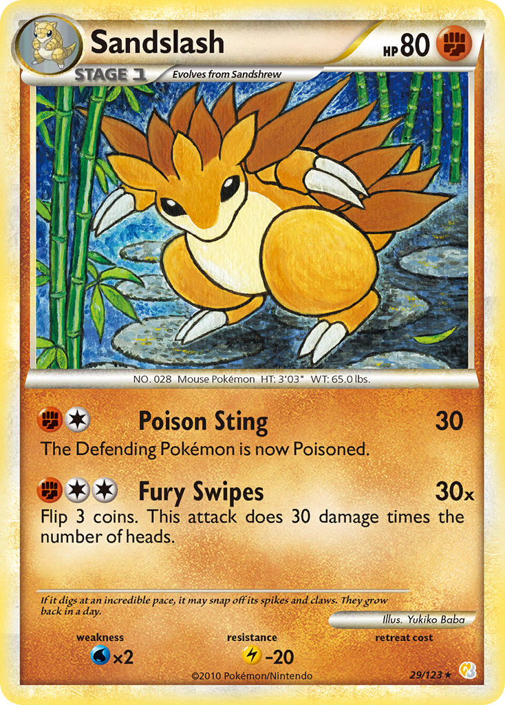 Sandslash (29/123) [HeartGold & SoulSilver: Base Set] | Event Horizon Hobbies CA