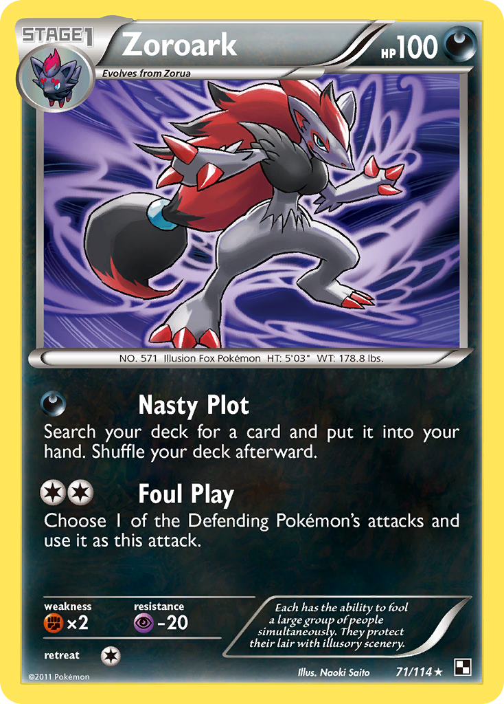 Zoroark (71/114) (Theme Deck Exclusive) [Black & White: Base Set] | Event Horizon Hobbies CA