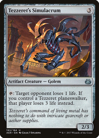 Tezzeret's Simulacrum [Aether Revolt] | Event Horizon Hobbies CA