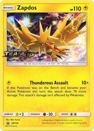 Zapdos (SM159) (Staff) [Sun & Moon: Black Star Promos] | Event Horizon Hobbies CA