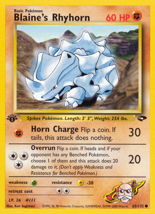 Blaine's Rhyhorn (65/132) [Gym Challenge 1st Edition] | Event Horizon Hobbies CA