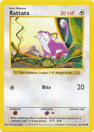 Rattata (61/102) [Base Set Shadowless Unlimited] | Event Horizon Hobbies CA