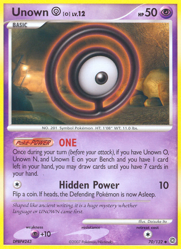 Unown O (70/132) [Diamond & Pearl: Secret Wonders] | Event Horizon Hobbies CA