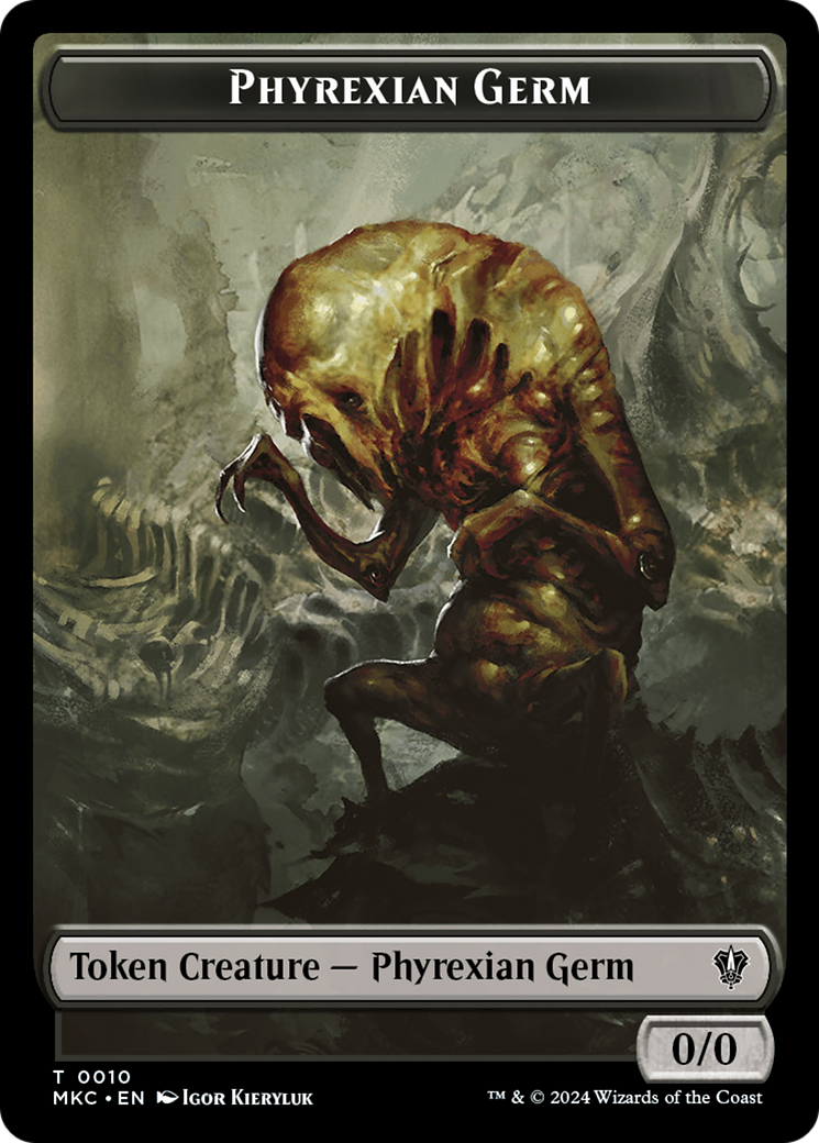 Spirit // Phyrexian Germ Double-Sided Token [Murders at Karlov Manor Commander Tokens] | Event Horizon Hobbies CA