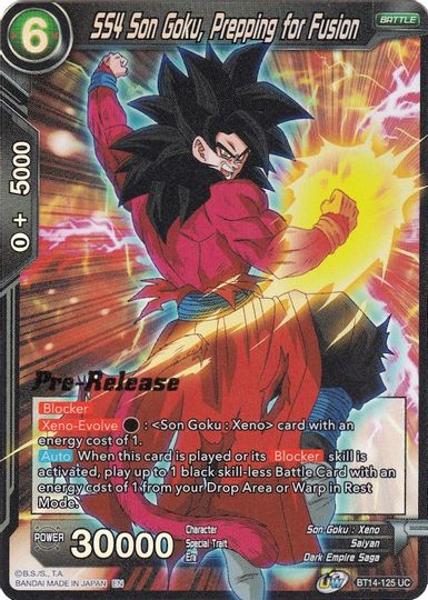 SS4 Son Goku, Prepping for Fusion (BT14-125) [Cross Spirits Prerelease Promos] | Event Horizon Hobbies CA